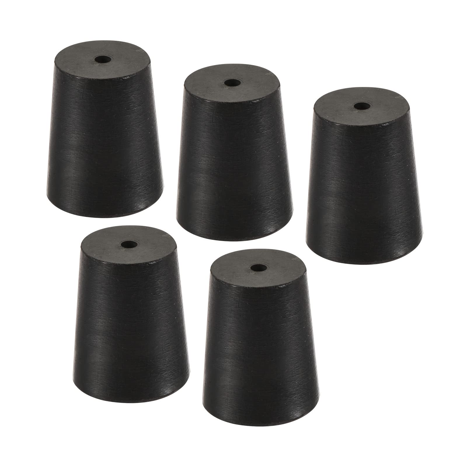 YOKIVE 5Pcs Rubber Stoppers with Hole, Tapered Plugs with High-temperature Resistance | Protect Hole, Great for Lab Industry (Black, 16mm to 20mm)