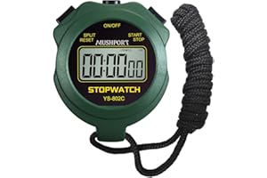 MUSHPORT Stopwatch Timer Only Stopwatch Mode, ON/Off Silent No-Clock No-Date No-Countdown Simple Operation, Digital Stop Watch for Sports Kids Coaches Swimming Running, Green
