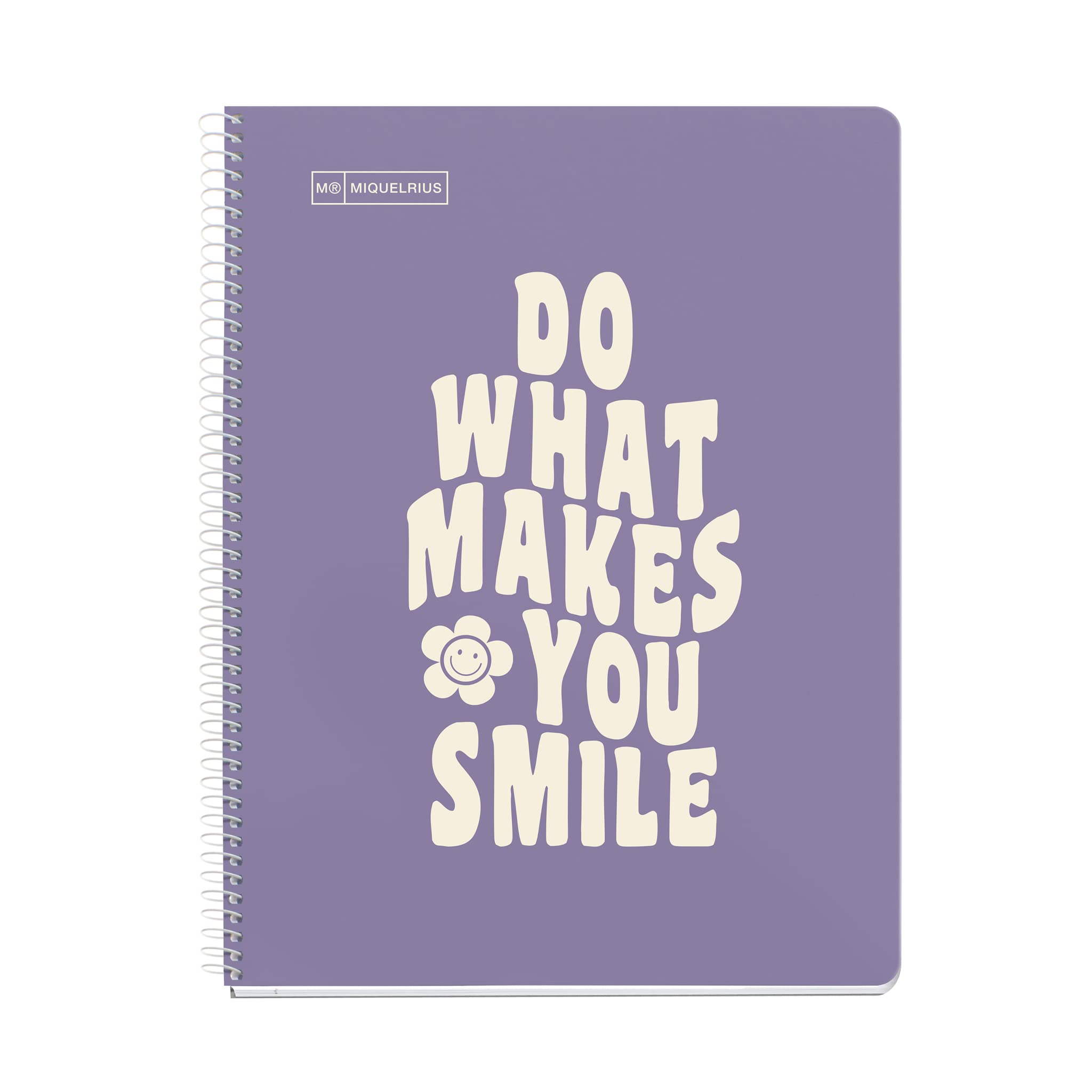 Miquelrius - Message 1 Colour Strip A4 Notebook 80 Dotted Sheets 90g Paper 4 Holes Hard Card Cover Purple