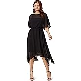 Adrianna Papell Womens Chiffon & Jersey Blouson Dress