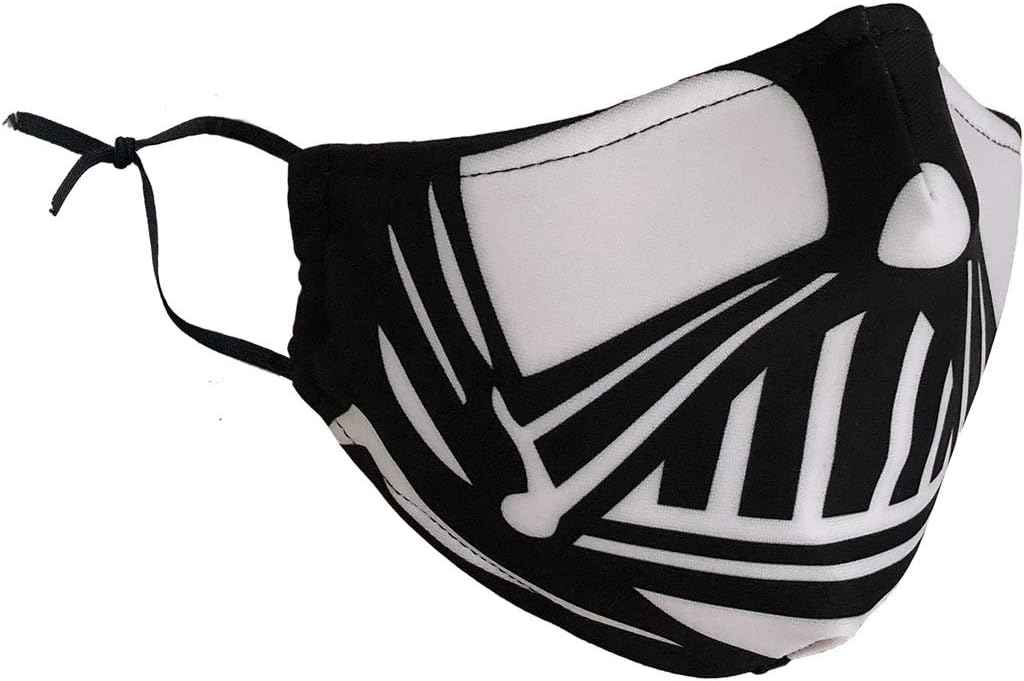 Delfina Stay Safe Reusable Face Mask Protection Washable Mouth & Nose Shield Breathable Anti Smoke Pollution Bike Motorcycle Sport (Black & White)