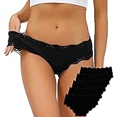 ADOVAKKER Women's Underwear Low Rise Lady Micro Smooth Breathable Briefs Hipster Panties Multipack Printing J-S1