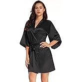 Women's Pure Short Satin Robes Bridesmaid and Bride Silky Robes Summer Sleepwear