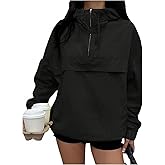Verdusa Women's Lightweight Windbreaker Jacket Quarter Zip Pullover Hoodie Spring Fall Clothes
