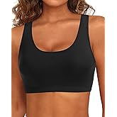 Tempt Me Women Sports Bra Bikini Top Push Up Scoop Neck Bathing Suits Top for Teen Girls