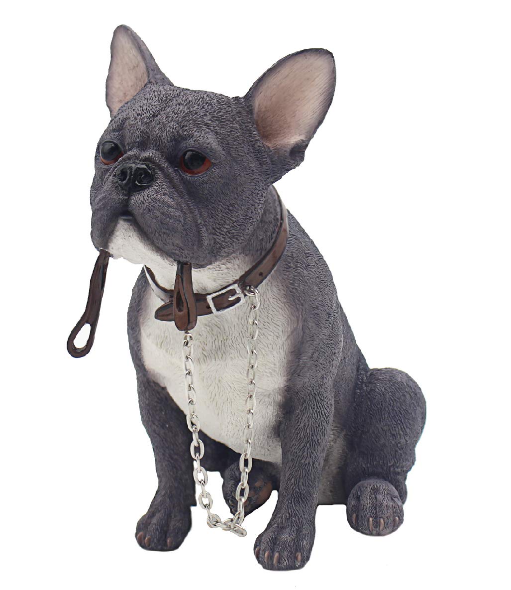 The Leonardo Collection Blue French Bulldog Sculpture Ornament Dog Studies Figurine