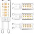 4-Pack G9 LED Bulb, 40 watt Halogen Replacement, Warm White 2700K, Non-dimmable T4 LED Bulb with G9 Bi Pin Base, 120V Small Light Bulbs for Chandelier, Bathroom Vanity Light Fixture