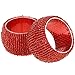 Shalinindia Set of 6 Red Beaded Table Decoration Napkin Rings -Perfect Wedding Napkin Rings, Parties and for General use