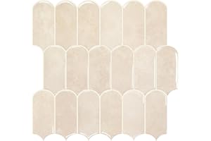 Vamos Tile Upgraded Thicker Design Peel and Stick Backsplash Tile, 10-Sheet Pinkish Beige Marble with Beige Grout Self Adhesive Vinyl Wall Tiles, Stick on Backsplash for Kitchen, Bathroom,RV,Pantry