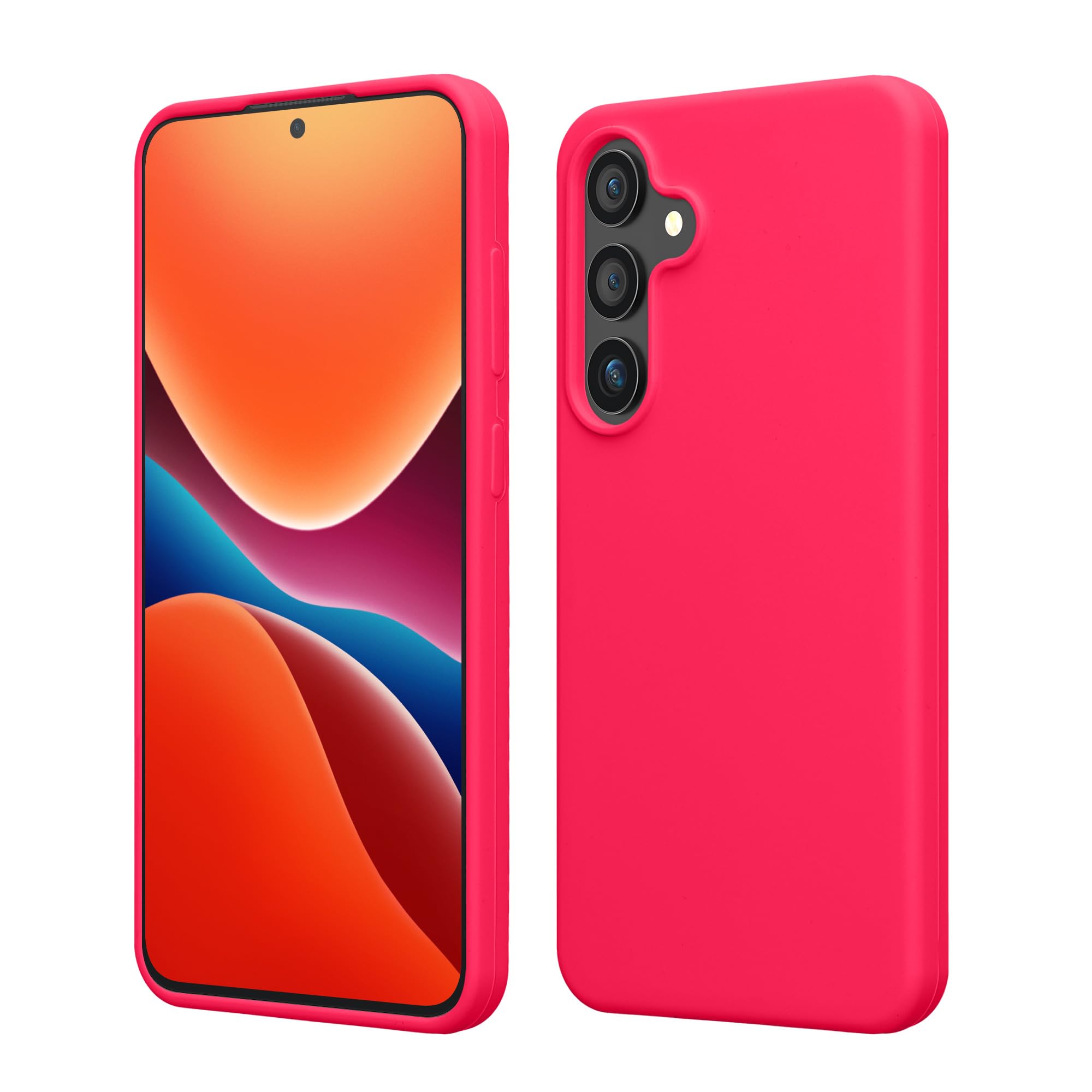 kwmobile Case Compatible with Galaxy S24 Plus Case - TPU Silicone Cover - Works with Wireless Charging - Neon Pink — image 1