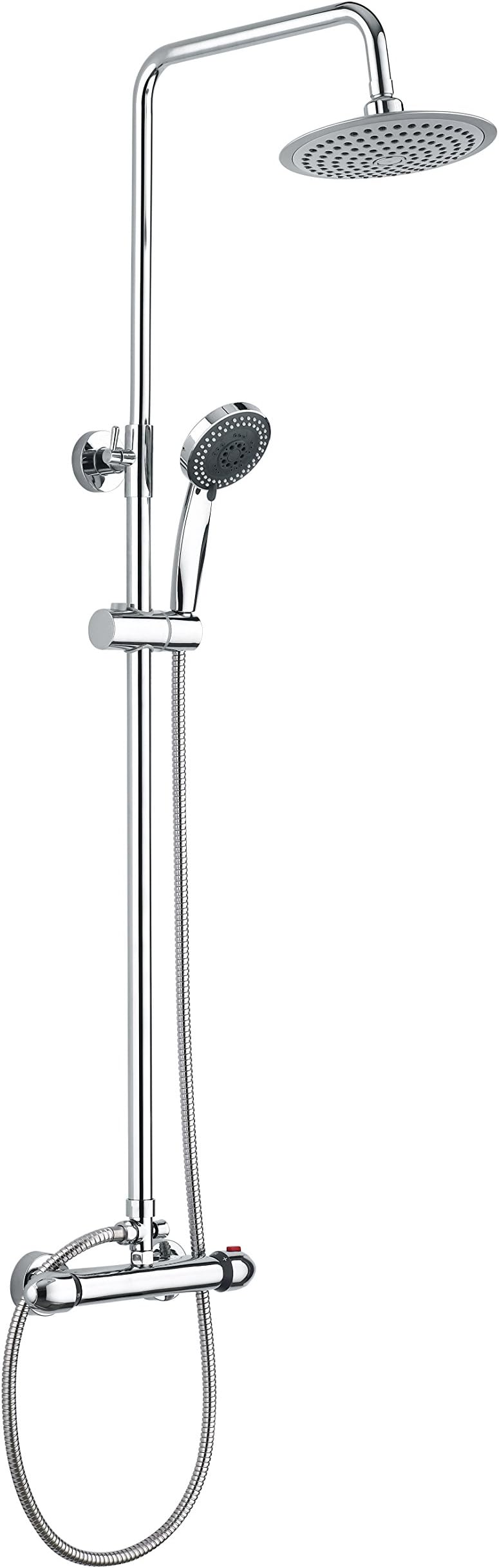 DP Bath DP-S001 Stainless Steel Shower Set RY-S001+V008B with Thermostatic tap (Extendable), Silver