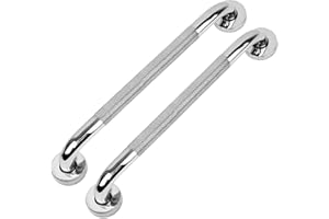 Miluoou 2 PCS Anti Slip Shower Grab Bar Handle, 16 Inch Chrome SUS 304 Stainless Steel Grab Bars of Bathroom Knurled Balance 