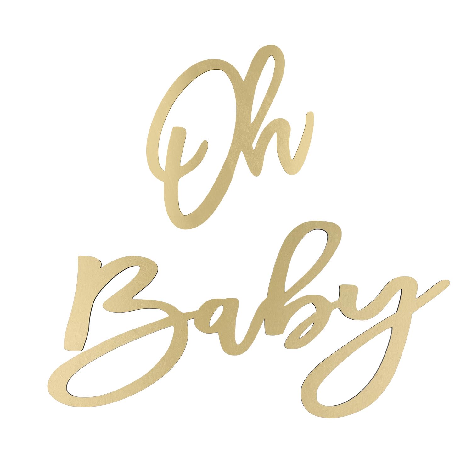 Oh Baby Wooden Banner with Gold Letters Background for Baby Shower Decoration for Boys and Girls Sign