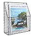 Grey Chicken Wire Design Metal Storage Basket/Wall Mounted Magazine & Newspaper Organizer Rack