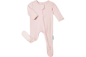 PurComfy Baby Zipper Footie Pajamas, Supersoft Bamboo Rayon Baby Footed Pjs Boy Girl 0-3-6-9-18-24 Month Coverall Sleepers