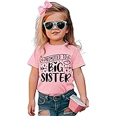 GLIGLITTR Big Sister Toddler Shirt Baby Girls Promoted to Big Sister Announcement Tshirt New Sibling Reveal Tops Outfits
