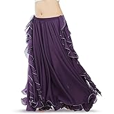ROYAL SMEELA Chiffon Belly Dance Skirt Slit Bellydance Skirts Tribal Belly Dancer Costumes for Women Carnival Outfit