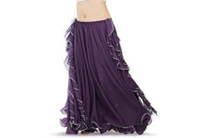 ROYAL SMEELA Chiffon Belly Dance Skirt Slit Bellydance Skirts Tribal Belly Dancer Costumes for Women Carnival Outfit