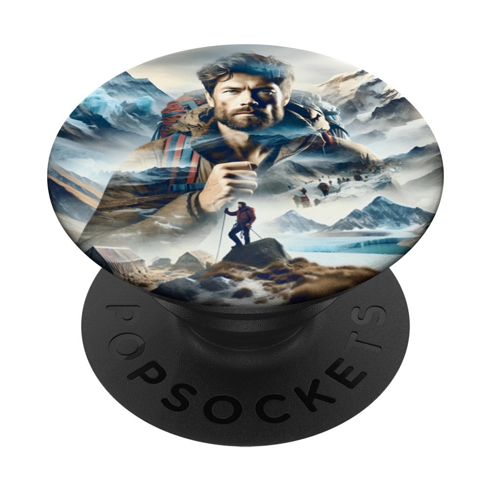 Fantasy Cute Alpinist Climbing Mountain PopSockets Swappable PopGrip