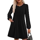 PRETTYGARDEN Fall Dresses for Women 2026 Long Sleeve Mini Short Flowy A Line Casual Holiday Party Tunic Dress Fashion Clothes