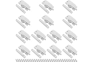 FUNSUEI 14 Pack Cam Action Window Sash Locks with Keeper, Hole Center White Sash Window Locks with Screws for Vertical and Ho