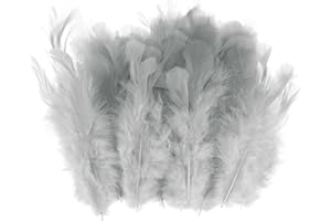 M METERXITY Lot de 100 plumes de coq naturelles en vrac pour loisirs créatifs, mariage, attrape-rêves, loisirs créatifs - 4 à