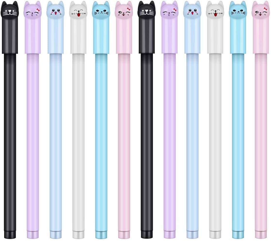 Photo 1 of Tbestmax 48 Pcs 0.38 mm Cute Cat Pen Gel Pens Black Ball Point Pens for School Office Supplies