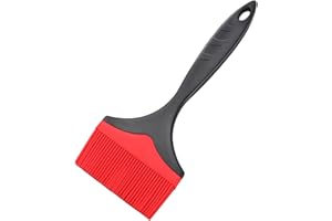 TUYOTUE Extra Large Silicone Pastry Brush - 3.95inch Extra Wide Silicone Basting Brush for Grilling,Heat Resistant Brushes Spread Oil Butter Sauce for Cooking Baking BBQ,Dishwasher Safe（Red 1）