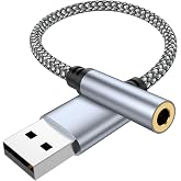 Pastall USB to 3.5mm Jack Audio Adapter,USB to Audio Aux Cable for PS4/PS5 | External Stereo Sound Card,USB A to 3.5mm TRRS Female Headset for PS4/PS5/Headphone/Mac/Linux/Laptop/Desktops/Docking Station