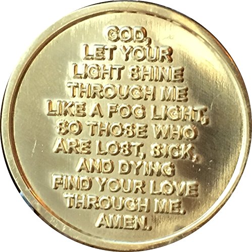 Fog Light Prayer Lighthouse Clean Bronze Medallion Chip - Recoverychip