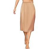 Vlazom Women's Satin Half Slip for Under Dress Long Underskirt Soft Under Slips for Women Under Dresses Size S-XXL