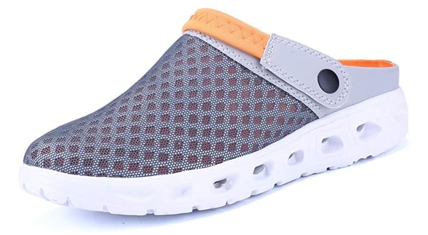 Yooeen Unisex Hausschuhe Clogs Sandalen Atmungsaktiv Mesh Pantoletten Outdoor Sommer Strand Schuhe Flache Rutschfest Bequem f