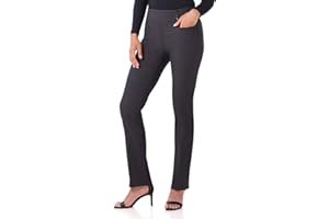 Rekucci Women's Ease Into Comfort Pull-On Straight Pant with Pockets