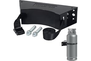 LrqzHsyl Propane Tank Holder Propane Tank Mount Gas Cylinder Holder high Quality ABS Gas Cylinder with Screws and Safety Chain Supported 4"-12",Supported 59inch ,for Cylinder Pack of (Black)