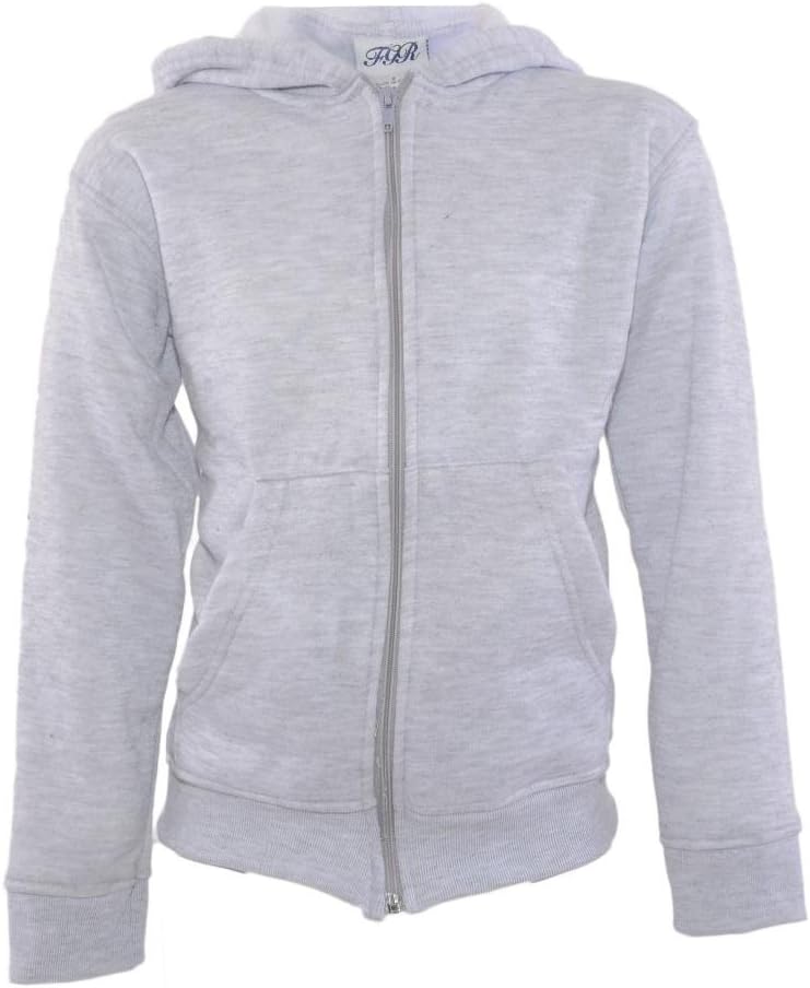 FGR Apparel Big Boys' Fleece Full Zip Hoodie L Heather Gray
