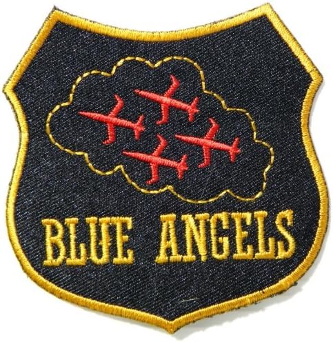 3"x 3" US NAVY BLUE ANGELS FIGHTER JET Army Military Pilot Logo Tab Jacket Uniform Embroidered Sew Iron on Patch