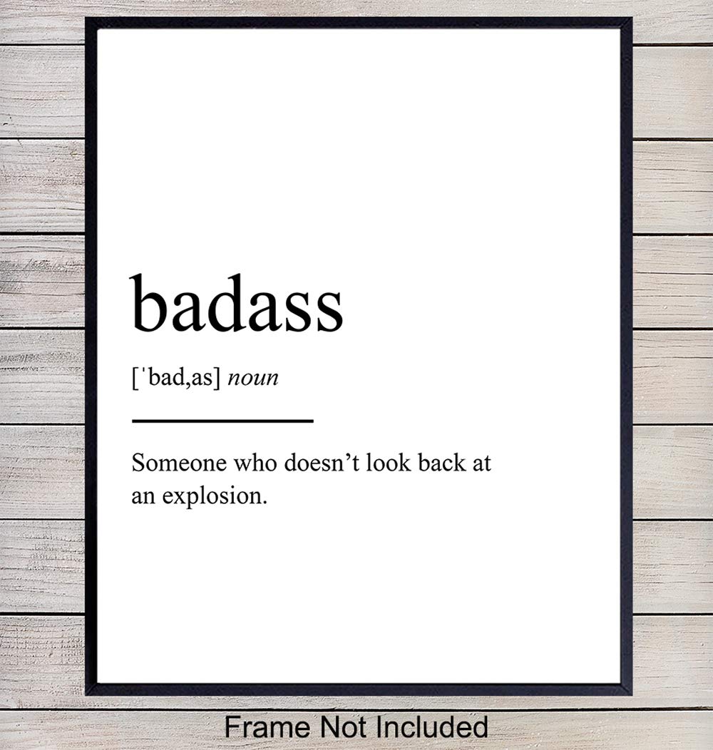 Amazon Com Badass Definition Wall Art Home Decor Macho Tough