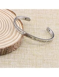 joycuff pulseras para los cristianos Inspiracional pulsera cumpleaños joyas regalo, acero inoxidable, Plateado