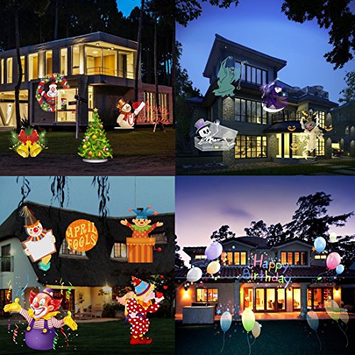 Christmas Lights Projector, Guaiboshi LED Landscape Lights Lamp with 16 Slide Show Pattern for Halloween Wedding Birthday Party Garden Decorations with Remote Control