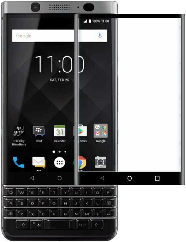 ToshionBlackBerry Keyone Screen protector,Full Coverage 9H Hardness Tempered Glass Screen Protector for BlackBerry Keyone with Anti-fingerprint Bubble-Free(Black)