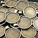 Dcatcher 24 PCS Bezel Pendant Trays Round Cabochon Settings Trays Pendant Blanks, 25mm Diameter, Antique Brass Colour