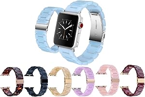 Mobile Advance Resin Band Bracelet for Apple Watch Series 6/SE/5/4/3/2/1 (Light Blue, 42mm/44mm)
