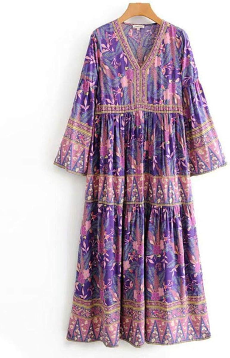 purple bohemian dress