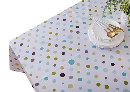 Vinylla Multi Farbe Polka Dot Einfach abwischbar Vinyl Tischdecke, 140 x 140 cm