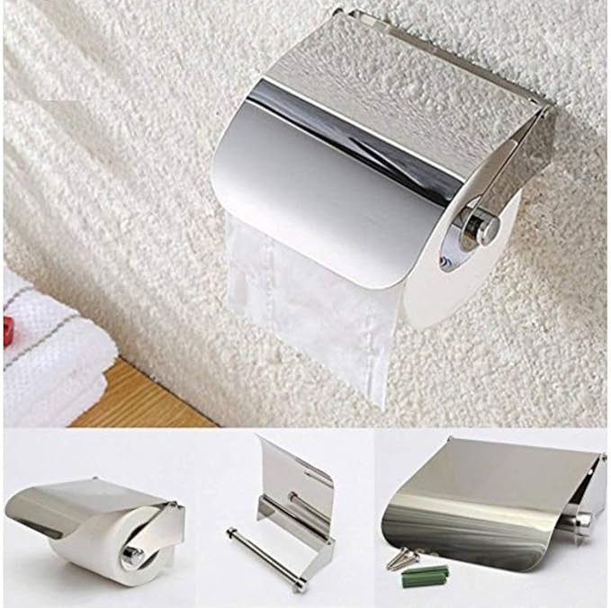 QUICK SILVER Stainless Steel Bathroom Toilet Paper Holder Chrome Finish