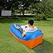 Inflatable Lounger, Air sofa, Fast Inflate by Wind or Air Pump, Waterproof Air Bag Chair Sofa, Perfect for Travelling, Camping, Hiking, Pool and Beach Parties, Lazy Hangout Couch Bed (Sky blue-Orange)