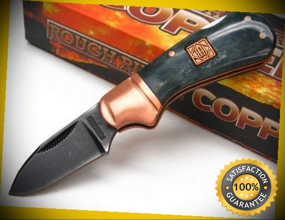Black Copper Cub Straight Black Folding Pocket Sharp Knife 1585 perfect for outdoor camping hunting