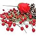 100pcs Artificial Red Holly Berry 10mm Pick Branch Wreath For Christmas Tree Decoration for Christmas tree for wedding party