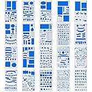 MORSLER Bullet Journal Stencil Plastic Planner Stencils Journal/Notebook/Diary/Scrapbook DIY Drawing Template Stencil, 20 Piece
