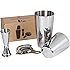 Boston Shaker Set: Professional two-piece Stainless Steel Cocktail Shaker set with Hawthorne Strainer and Japanese Jigger